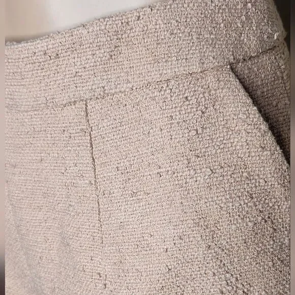 NWT L'agence Ashton women's beige tweed preppy cotton summer shorts Size 2